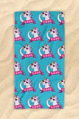 Free Worldwide Shipping - Blue Unicorn Pattern Beach Towel - Cute Unicorn Towel  - Hit The Beach In Style  - Unicorn Gifts 30”x60”
