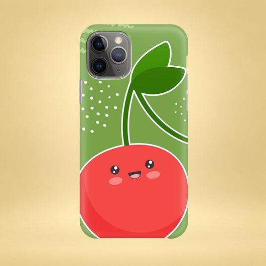 Cute Kawaii Winking Cherry iPhone Case - Multiple Case Sizes Available - Cherry Phone Cover, Cherry iPhone Case