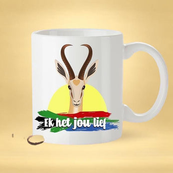 I Love You -  South African Mug [For Him or Her - Makes A Fun Present]  Ek Het Jou Lief