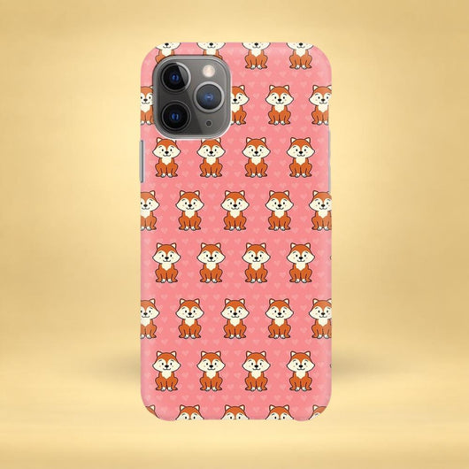 Pink Cute Kawaii Fox iPhone Case - Multiple Case Sizes Available - Funny Fox iPhone Cover, Cartoon Fox iPhone Case