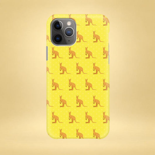 Yellow Kangaroo iPhone Case - Multiple Case Sizes Available - Aussie iPhone Cover, Australian Animal iPhone Case