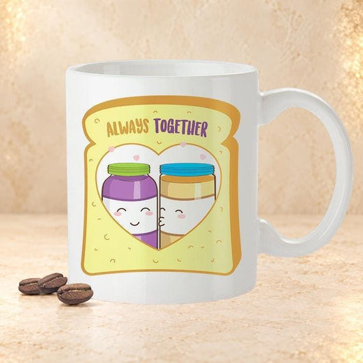 Peanut Butter & Jelly Love Mug - Say I Love You With PB and J - Cute Coffee Mug [Gift For Him / Gift For Her]
