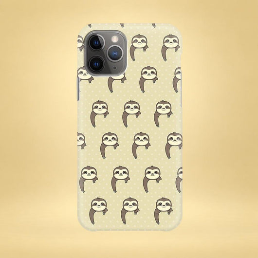 Beige Cute Sloth iPhone Case - Multiple Case Sizes Available - Sloth iPhone Cover, Sloth iPhone Case