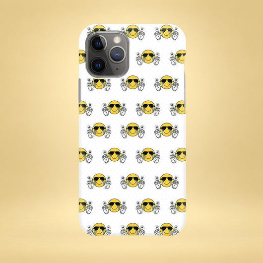 White Smiley Face iPhone Case - Multiple Case Sizes Available - Cute Happy Face iPhone Cover, Funny Emoji iPhone Case