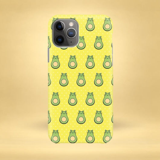 Green Avocado Cat iPhone Case - Multiple Case Sizes Available - Avocado iPhone Cover, Cat Lover iPhone Case