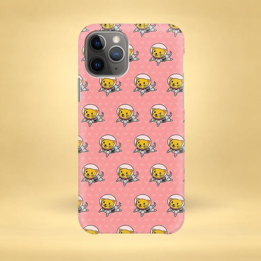 Pink Space Cat iPhone Case - Multiple Case Sizes Available - Space iPhone Cover, Astronaut iPhone Case
