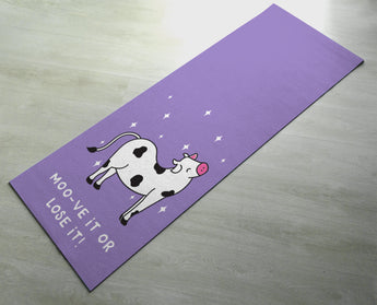 Moo-ve It Or Lose It  - Practice Yoga In Style [Gift Idea / Fun Present] Exercise Mat / Bitilasana