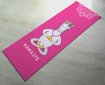 Unicorn Namaste Yoga Mat - Cute Unicorn Yoga Mat  - Practice Yoga In Style [Gift Idea / Fun Present] Exercise Mat