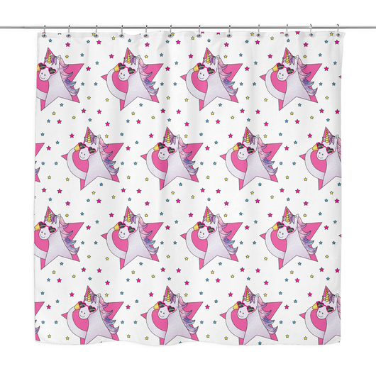 Pink Unicorn Shower Curtain