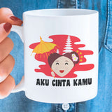 Free Shipping Worldwide -Aku Cinta Kamu- Indonesia [Gift Idea For Him or Her - Makes A Fun Present] I Love You - Indonesia