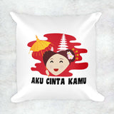 Free Shipping Worldwide - Aku Cinta Kamu Pillow - Say I Love You The Indonesian Way - Cute Decorative Pillow 18x18 inches