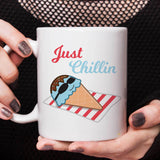 Ice Cream - Just Chillin Mug [Gift Idea - Makes A Fun Present] [For Him / For Her] Cute Ice Cream Mug