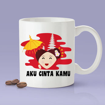 Free Shipping Worldwide -Aku Cinta Kamu- Indonesia [Gift Idea For Him or Her - Makes A Fun Present] I Love You - Indonesia