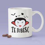 Romanian Lovers Mug - [Gift Idea For Him or Her - Makes A Fun Present] I Love You Vampire Mug - Romania  Te Iubesc