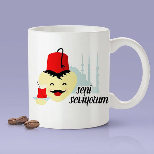 Turkish Lovers Mug - [Gift Idea For Him or Her - Makes A Fun Present] I Love You Turkish Mug - Turkey  Seni Seviyorum
