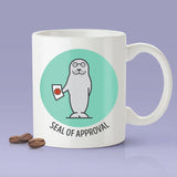 Seal of Approval - Cute Seal Mug [Gift Idea - Makes A Fun Present / Teacher Gift [Blue & Green]