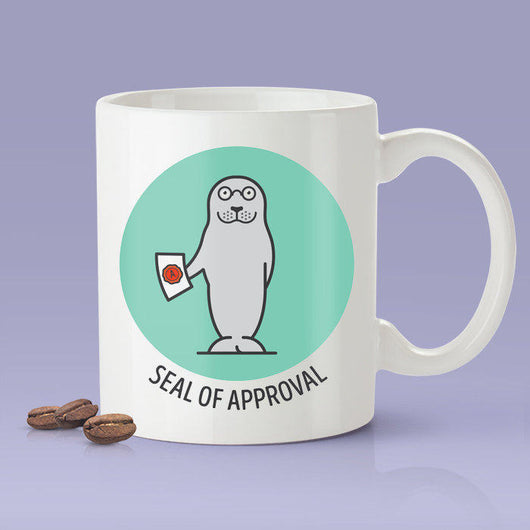 Seal of Approval - Cute Seal Mug [Gift Idea - Makes A Fun Present / Teacher Gift [Blue & Green]