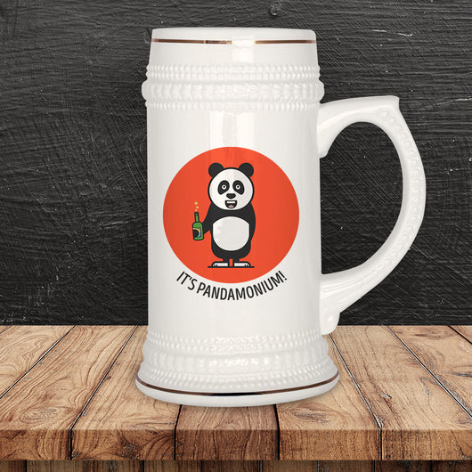 Free Worldwide Shipping - It's Pandamonium Beer Stein  [Gift Idea - Makes A Fun Present]