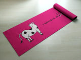 I Believe In Cow-Ma - Cute Cow Karma Yoga Mat - Practice Yoga In Style [Gift Idea / Fun Present] Exercise Mat / Bitilasana