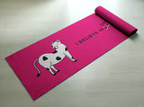 I Believe In Cow-Ma - Cute Cow Karma Yoga Mat - [Gift Idea / Fun Present] Exercise Mat / Bitilasana