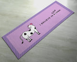 I Believe In Cow-Ma - Cute Cow Karma Yoga Mat - [Gift Idea / Fun Present] Exercise Mat / Bitilasana