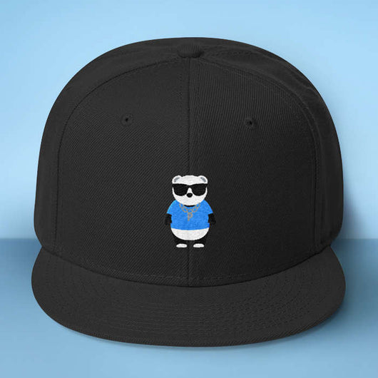 Free Shipping Worldwide - Gangster Panda Baseball Hat - Makes A Fun Present] Cute Panda Black Cap - Thug Out In Style Blue / Yellow