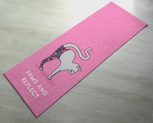 Paws & Reflect Cat Yoga Mat - Practice Yoga In Style [Gift Idea / Fun Present] Exercise Mat / Marjaiasana Yoga