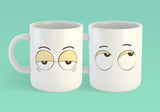 Set of Coffee Mug Eyes - Eye Roll & Tired Eyes [Gift Idea - Makes A Fun Present]