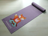 Namaste Orange & Purple Fox Yoga Mat - Practice Yoga In Style [Gift Idea / Fun Present] Exercise Mat / Cute Animal Yoga Mat