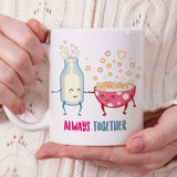 Milk & Cereal Love Mug - Always Together [Gift Idea - Makes A Fun Present] [For Him / For Her] Cute Cereal Mug