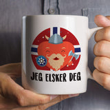 Free Shipping Worldwide - Norwegian Lovers Mug - I Love You Norwegian Mug - Norway / Jeg Elsker deg