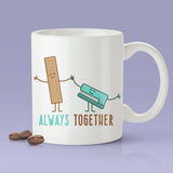 Free Shipping Worldwide - Ruler & Stapler- Always Together Love Mug [Gift Idea - Makes A Fun Present] [For Him / For Her] Cute Office Mug