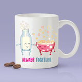 Milk & Cereal Love Mug - Always Together [Gift Idea - Makes A Fun Present] [For Him / For Her] Cute Cereal Mug