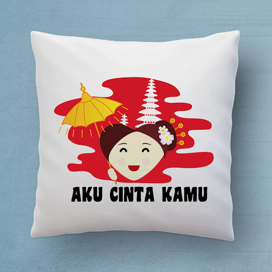 Free Shipping Worldwide - Aku Cinta Kamu Pillow - Say I Love You The Indonesian Way - Cute Decorative Pillow 18x18 inches