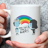 Does This Come In Black? Funny Black Rainbow Cute New Yorker Girl / Funny Goth Emo Mug [Gift Idea - Makes A Fun Present]