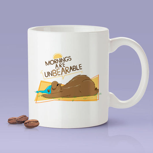 Free Worldwide Shipping - Mornings Are Unbearable Cute Coffee Mug - Sleeping Bear Hibernating  [Gift Idea - Makes A Fun Present]