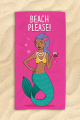Free Shipping Worldwide  - Beach Please -  Beautiful Mermaid Beach Towel - Hit The Beach In Style [Gift Idea ] Mermaid Gifts 30”x60”