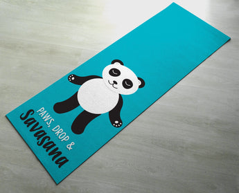 Paws, Drop & Savasana Panda Yoga Mat - Cute Panda Yoga Mat  - Practice Yoga In Style [Gift Idea / Fun Present]