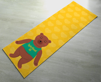 Free Shipping Worldwide - Yellow Spiritual AF  - Cute Bear Yoga Mat  - Practice Yoga In Style [Gift Idea / Fun Present] Exercise Mat