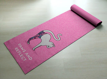 Free Shipping Worldwide - Pink Cat Yoga Mat - Printed, Odorless, Non slip, Premium Quality Material - Yoga gift