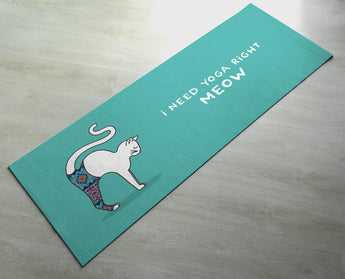 I Need Yoga Right Meow - Practice Yoga In Style [Gift Idea / Fun Present] Exercise Mat / Marjaiasana Yoga