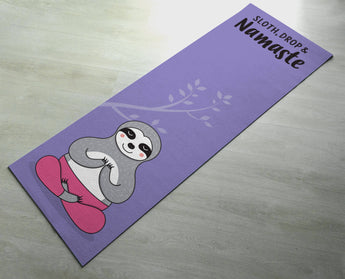 Sloth, Drop & Namaste Sloth Yoga Mat - Cute Sloth Yoga Mat  - Practice Yoga In Style [Gift Idea / Fun Present] Exercise Mat