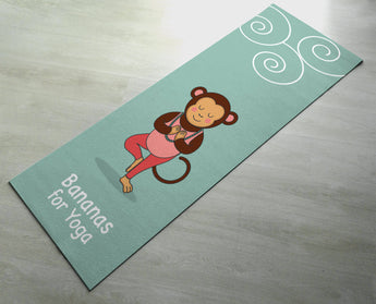 Free Shipping Worldwide - Bananas For Yoga - Cute Monkey Yoga Mat - Practice Yoga In Style [Gift Idea] Exercise Mat / Green Yoga Mat