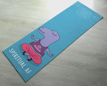 Free Shipping Worldwide - Spiritual AF - Cute Dinosaur Yoga Mat  - Practice Yoga In Style [Gift Idea / Fun Present]