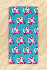 Free Worldwide Shipping - Blue Unicorn Pattern Beach Towel - Cute Unicorn Towel  - Hit The Beach In Style  - Unicorn Gifts 30”x60”