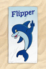 Flipper Dolphin Beach Towel - Cute Dolphin Towel  - Hit The Beach In Style [Gift Idea / Fun Present] Dolphin Gifts 30”x60”