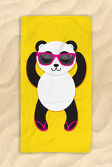 Panda Beach Towel [Blue / Yellow / Green] -  Cute Panda Towel - 30”x60”
