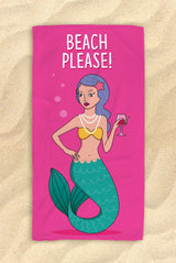 Free Shipping Worldwide  - Beach Please -  Beautiful Mermaid Beach Towel - Hit The Beach In Style [Gift Idea ] Mermaid Gifts 30”x60”