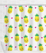 Free Shipping! Pineapple Happy Heart Shower Curtain [Gift Idea / Fun Present] Bathtub Curtain - Fruit Shower Curtain