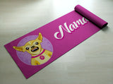 Free Shipping - Pink Printed Namaslay Dog Yoga Mat - Customized Yoga gifts for him/her - Thick & tear proof material - Green Yoga Mat